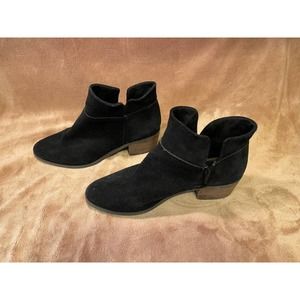 Crown Vintage Black Suede Ankle Boots- Size 9.5